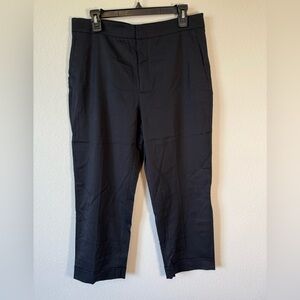 Zara Black Cuffed Ankle Pants Women’s Size Large NWT Lightweight High Rise 25” I